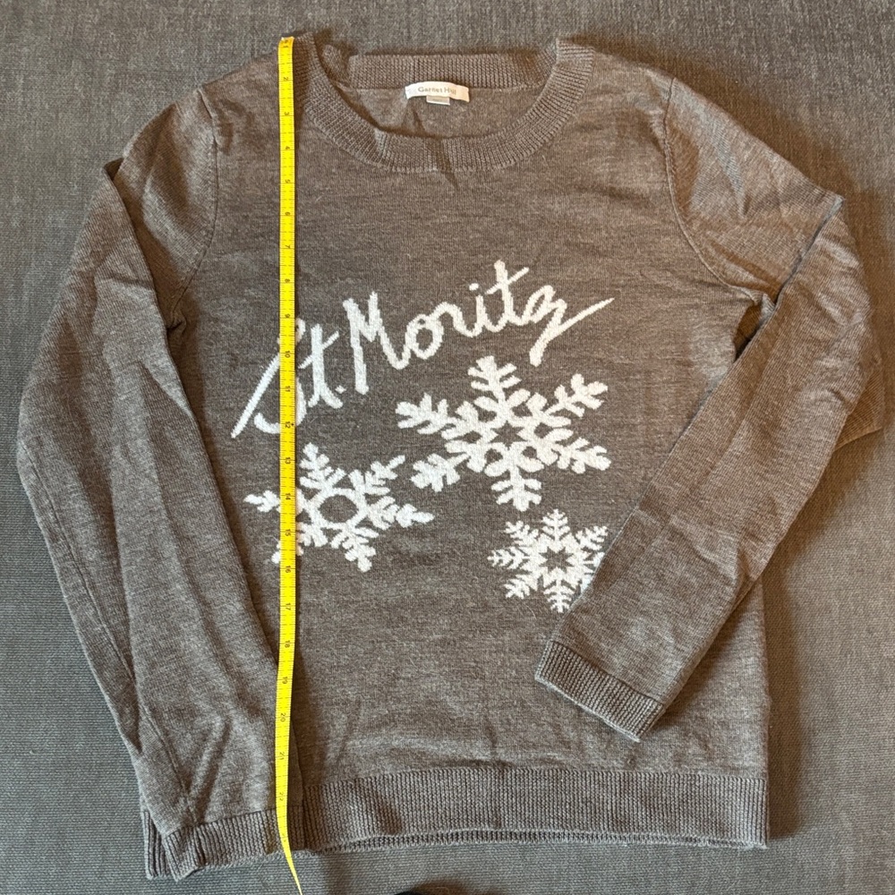 Garnet Hill Taupe Knit Sweater St. Moritz